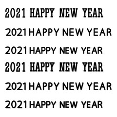 Fototapeta premium 2021 HAPPY NEW YEAR. Editable stroke and flat style. Set of 2021 Happy New Year symbols. Greeting card, brochure template. Vector