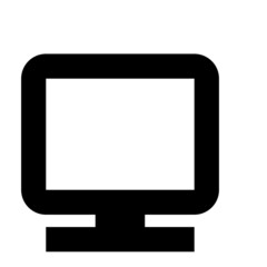 monitor button isolated on white solid icon for design website or graphic