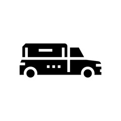 hearse car glyph icon vector. hearse car sign. isolated contour symbol black illustration