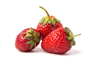 Fresh strawberry isolated on white background with clipping path