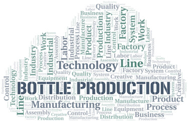 Obraz premium Bottle Production word cloud create with text only.