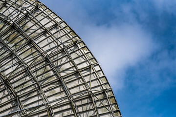 Fototapeta premium satellite dish antenna radar big size with the blue sky background.