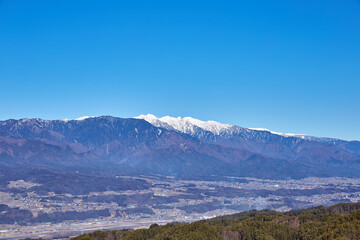 福島てっぺん公園から中央アルプスを望む 長野県 豊丘村