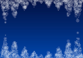 Silver Snowfall Vector Blue Background. Holiday 