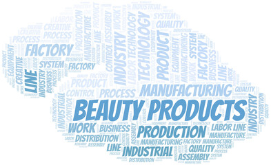 Obraz premium Beauty Products word cloud create with text only.