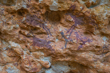 The Abrics de l'Ermita  Rock Art, Ulldecona Village, Terres de l'Ebre, Tarragona, Catalunya, Spain