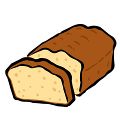 Illustration of Pound cake: Illustration like hand drawn illustration with ink and brush