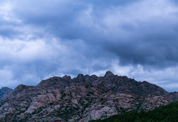 Fototapeta premium Panoramic view, El Yelmo and La Pedriza, Sierra de Guadarrama, Madrid, Spain, Europe