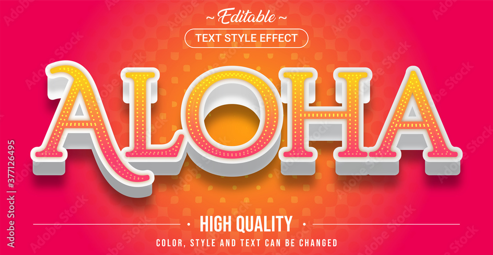 Poster editable text style effect - aloha theme style.