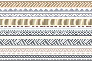 Ethnic vector seamless pattern. Tribal geometric background, boho motif, maya, aztec ornament illustration. rug textile print texture