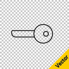 Black line Key icon isolated on transparent background. Vector Illustration.
