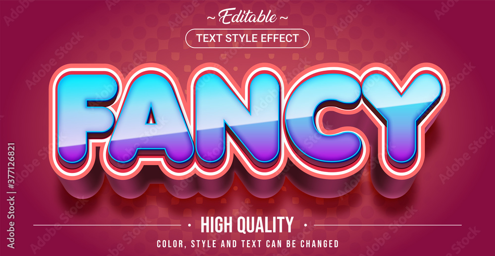 Aufkleber Editable text style effect - Fancy theme style.