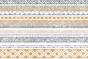Peel and stick wall murals Boho Style Ethnic vector seamless pattern. Tribal geometric background, boho motif, maya, aztec ornament illustration. rug textile print texture
