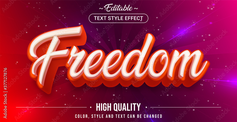 Aufkleber editable text style effect - freedom theme style.