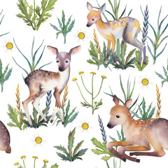 pattern with deer fawn