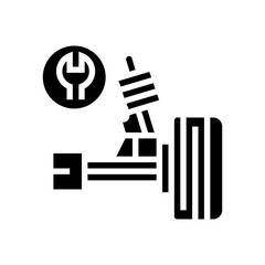 ball joint repair glyph icon vector. ball joint repair sign. isolated contour symbol black illustration