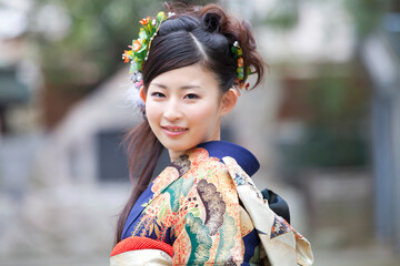 Fototapeta premium 振袖姿の女性