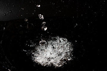 water splash on black isolated background