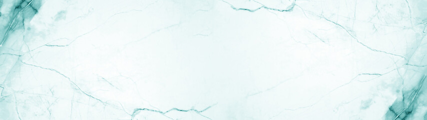 Marbled background banner panorama - High resolution abstract white aquamarine turquoise Carrara...