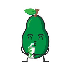 vector mascot avocado flat illustration