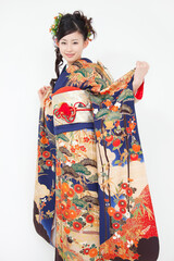 振袖姿の女性ポートレート