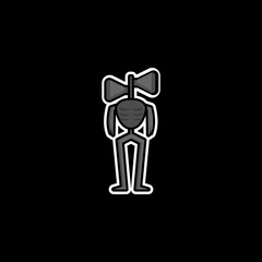 Cute Siren Head Isolated on Black Cartoon Character Vector Illustration