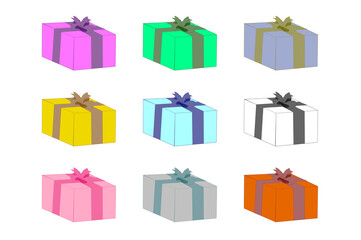 gift boxes on a white background. this photo illustrates the festive atmosphere. there are a lot of wrapped presents in the image