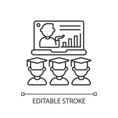 Online lecture linear icon