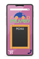 smartphone concept online food delivery vector illustration