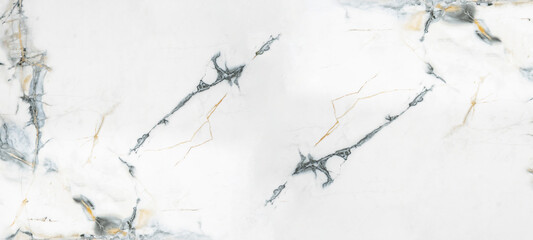 Marbled background banner panorama - High resolution white grey gray blue beige Carrara marble stone texture