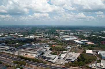 Vista aérea do Distrito Industrial da cidade de Manaus..