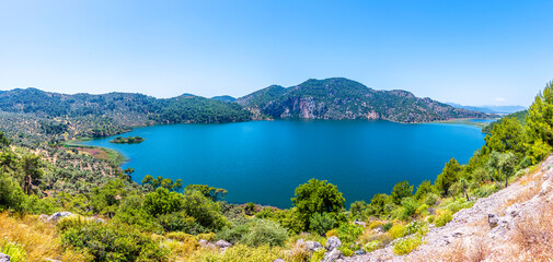 Kocagol Lake in Dalaman Peninsula in Turkey © nejdetduzen