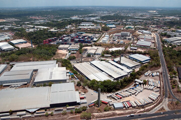 Vista aérea do Distrito Industrial da cidade de Manaus..