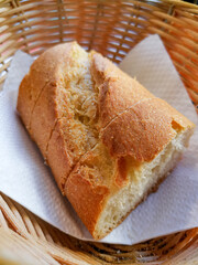 French baguette bread on table