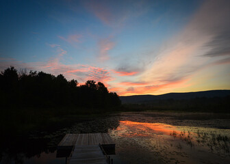 sunset over the river