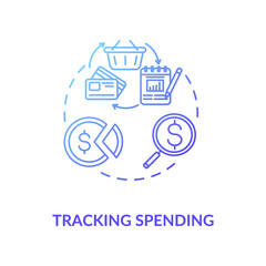 Tracking spending concept icon