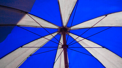 Umbrellas background for design. Street decoration.