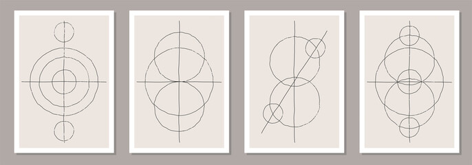 Trendy set of abstract creative minimalist artistic hand drawn composition © C Design Studio
