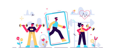 Fitness app vector illustration. 