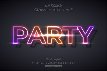 Gradient Party Editable 3D Text Style Effect Premium