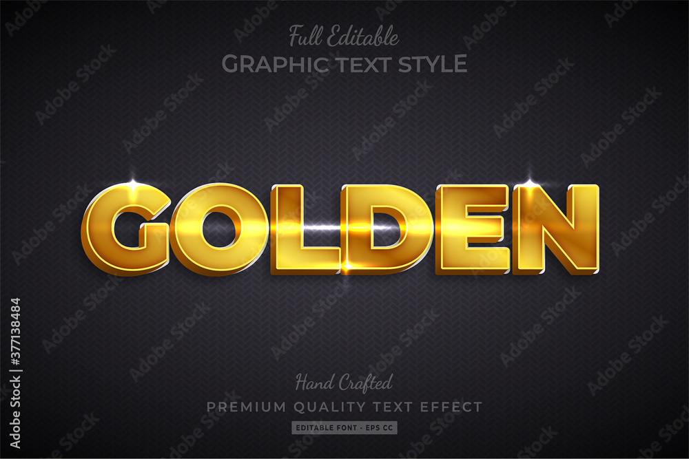 Poster golden editable 3d text style effect premium