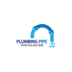 Pipe Plumbing logo vector Design Template,Plumbing logo vector design template. water pipe logo design.Leaking water logotype,Design Concept, Creative Symbol, Icon