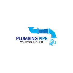 Fototapeta na wymiar Pipe Plumbing logo vector Design Template,Plumbing logo vector design template. water pipe logo design.Leaking water logotype,Design Concept, Creative Symbol, Icon