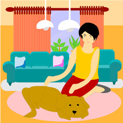 Reiki healing treatment giving to dog.