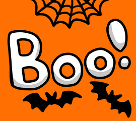 Stylized Cartoon Happy Halloween Boo Card