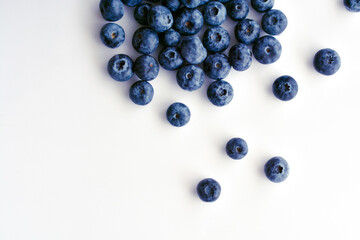 blueberries on white