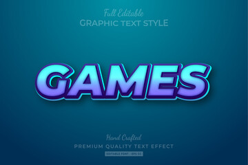 Games Editable 3D Text Style Effect Premium