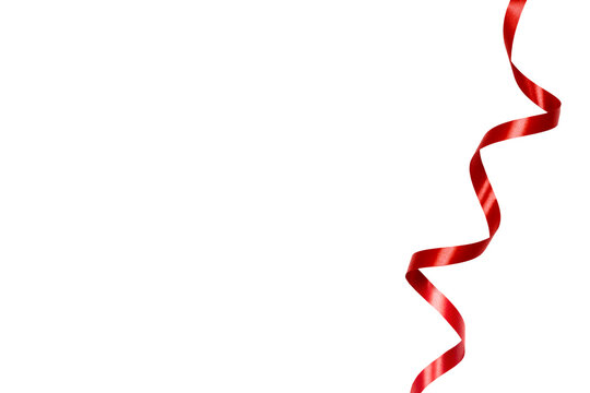 Red Christmas ribbon isolated on white background