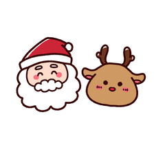 かわいいサンタクロースとトナカイ