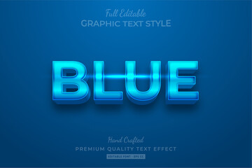 Blue Shine Editable 3D Text Style Effect Premium